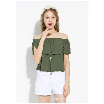 2015 New Arrvial Boat Neck Chiffon Blouse for Women